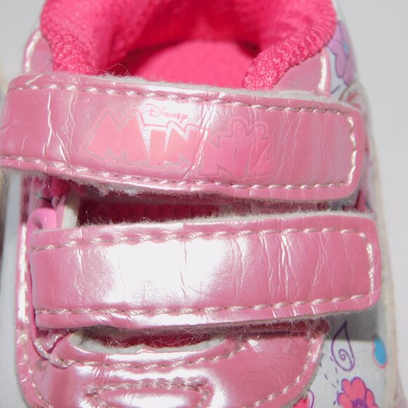 VTG Disney Minnie Mouse Pink White Baby Girl size 1 Sneaker Running Shoes 0-3 m - Picture 6 of 9